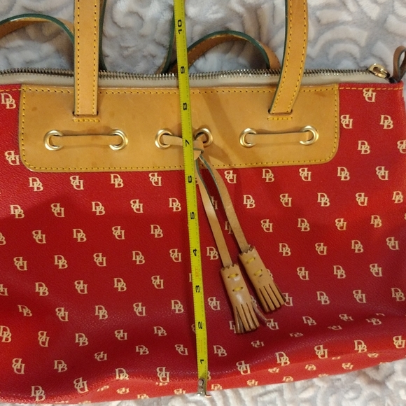 Dooney & Burke Red Signature Coated Canvas with Leather Handles and Trim. - Picture 10 of 15
